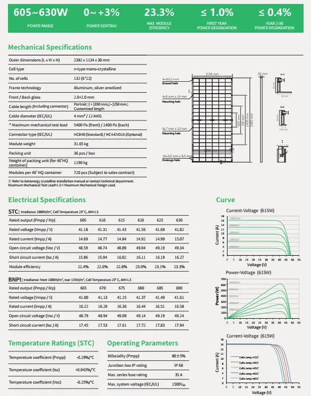Сонячна панель Astro N CHSM66RN(DG)/F-BH 610W Bifacial
