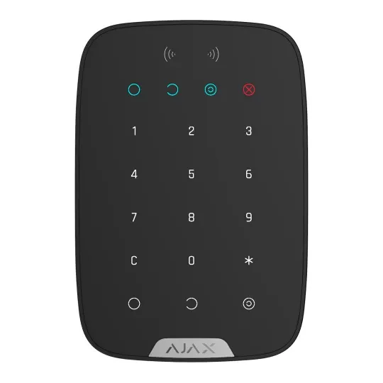 KeyPad Plus клавіатура з підтримкою безконтактних карток і брелоків Ajax Чорна